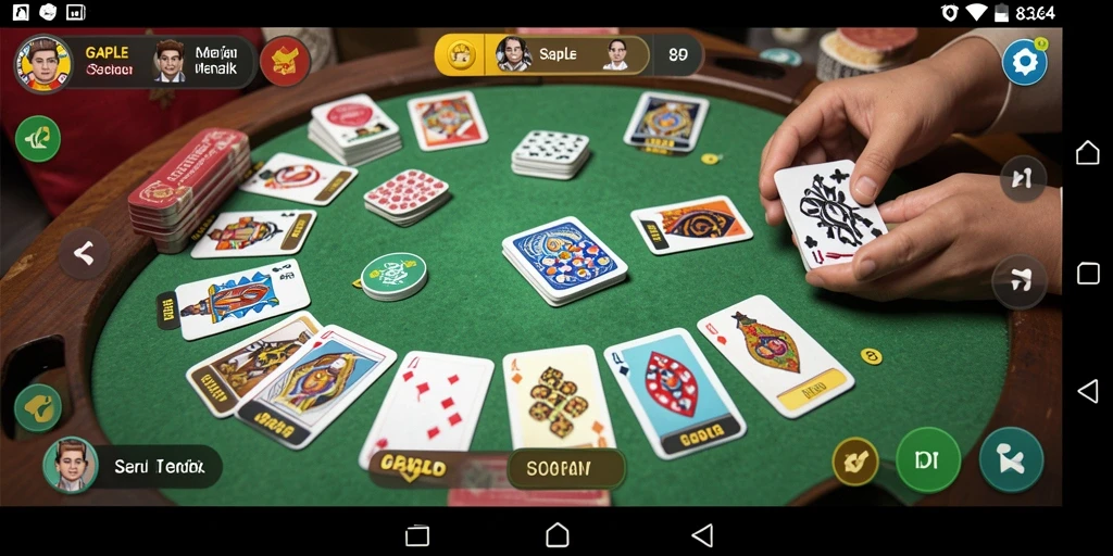 Screenshot utama 8364 yang menunjukkan gameplay Gaple yang menarik.