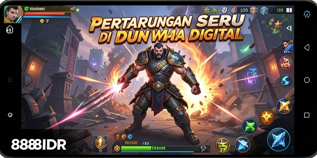 Screenshot utama 888IDR menampilkan aksi pertarungan yang memikat.