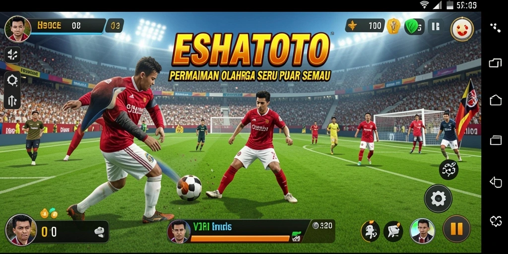 Tangkapan layar gameplay ESHATOTO yang penuh aksi olahraga.