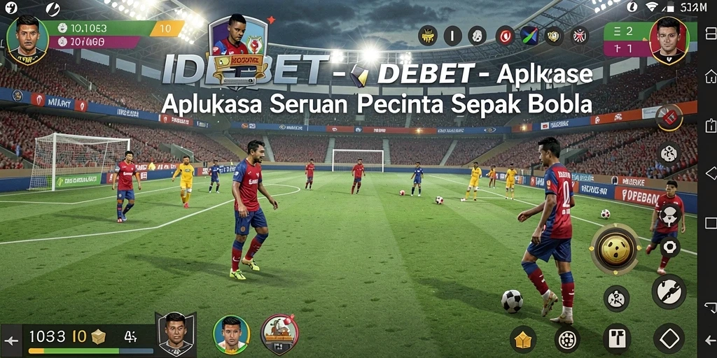 Tampilan gameplay seru dengan fitur sepak bola interaktif