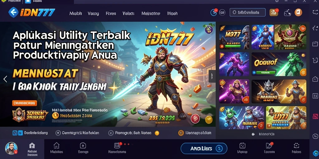 Tampilan antarmuka aplikasi Utility IDN777 yang intuitif dan modern.
