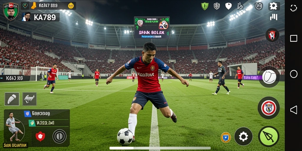 Tangkapan layar menampilkan aksi seru dalam permainan sepak bola.