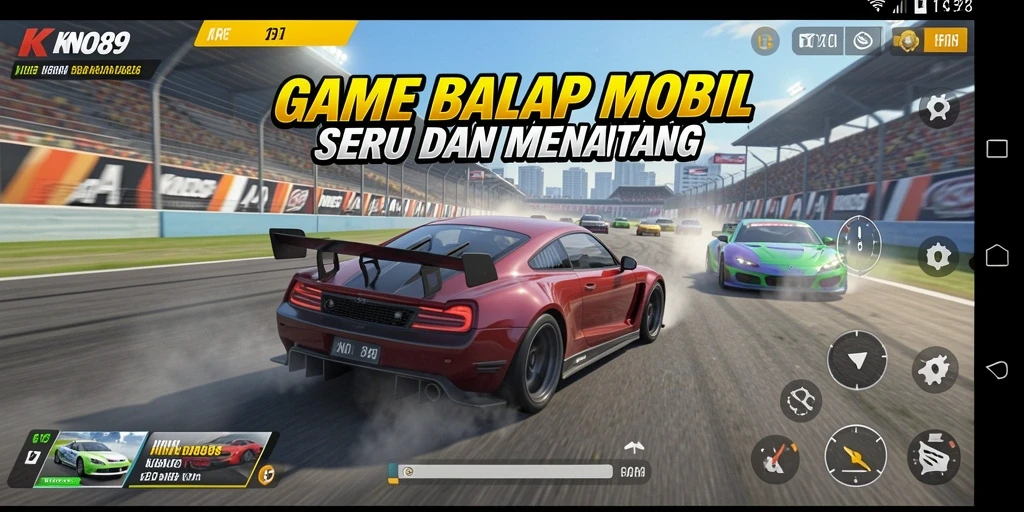 Tampilan gameplay KNO89 yang mendebarkan saat balapan.