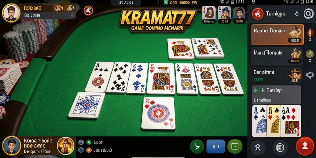 Tangkapan layar KRAMAT77 menampilkan gameplay seru Domino dengan fitur menarik.