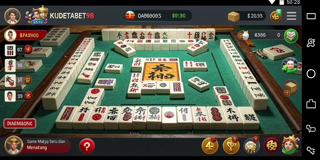 Screenshot gameplay KUDETABET98 menampilkan keseruan permainan Mahjong.