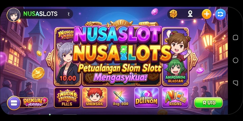 Tampilan gameplay NUSASLOTS dengan karakter anime yang menarik.
