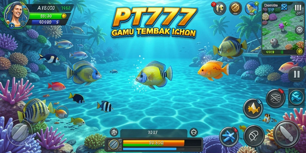 Screenshot gameplay PT777 menampilkan aksi menembak ikan yang seru.