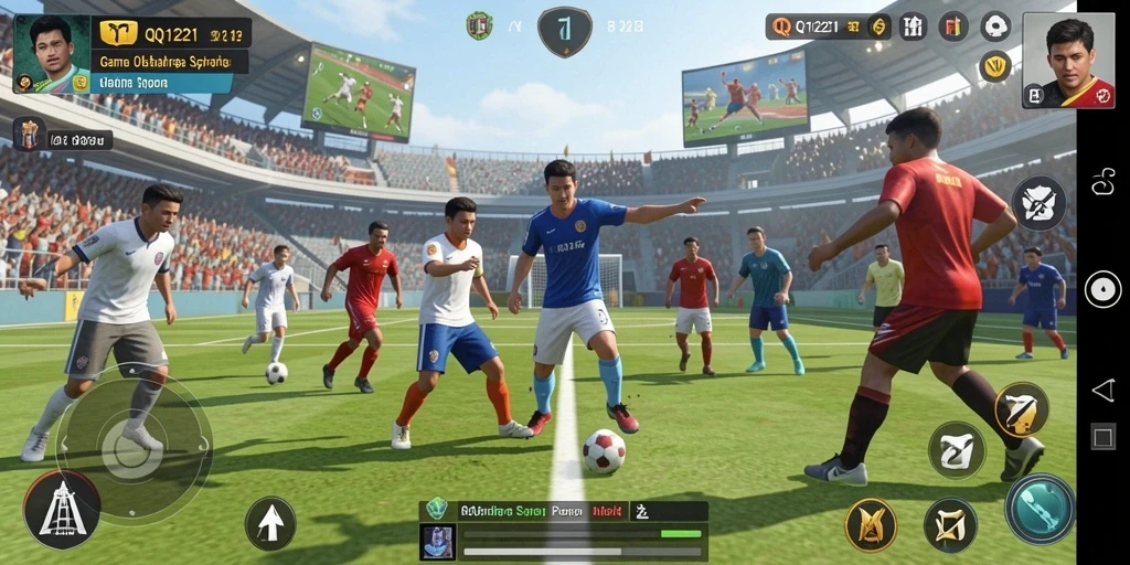 Screenshot gameplay seru dari QQ1221 yang menampilkan aksi olahraga.