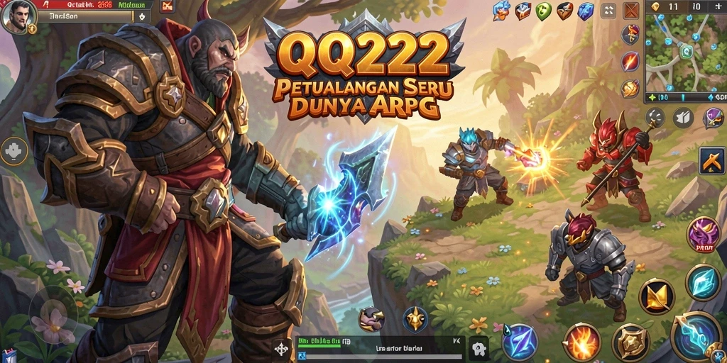 Screenshot gameplay QQ222 menampilkan pertarungan seru di dunia ARPG.