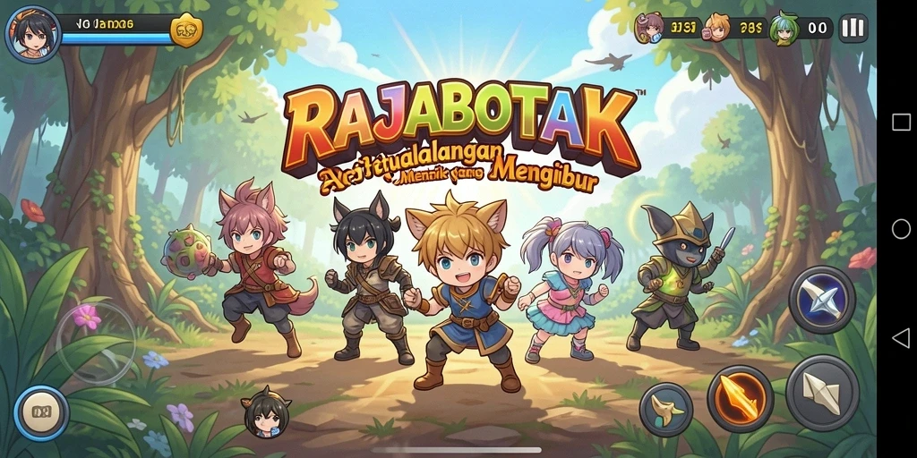 Tampilan menarik dari gameplay RAJABOTAK dengan karakter anime.