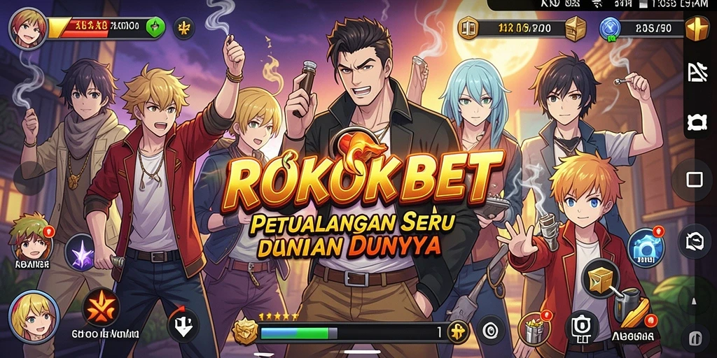 Screenshot ROKOKBET menampilkan aksi seru dan karakter anime menarik.
