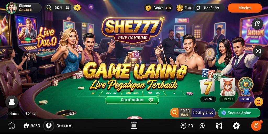 Tampilan gameplay Live Casino yang menarik dan interaktif di SHE777.